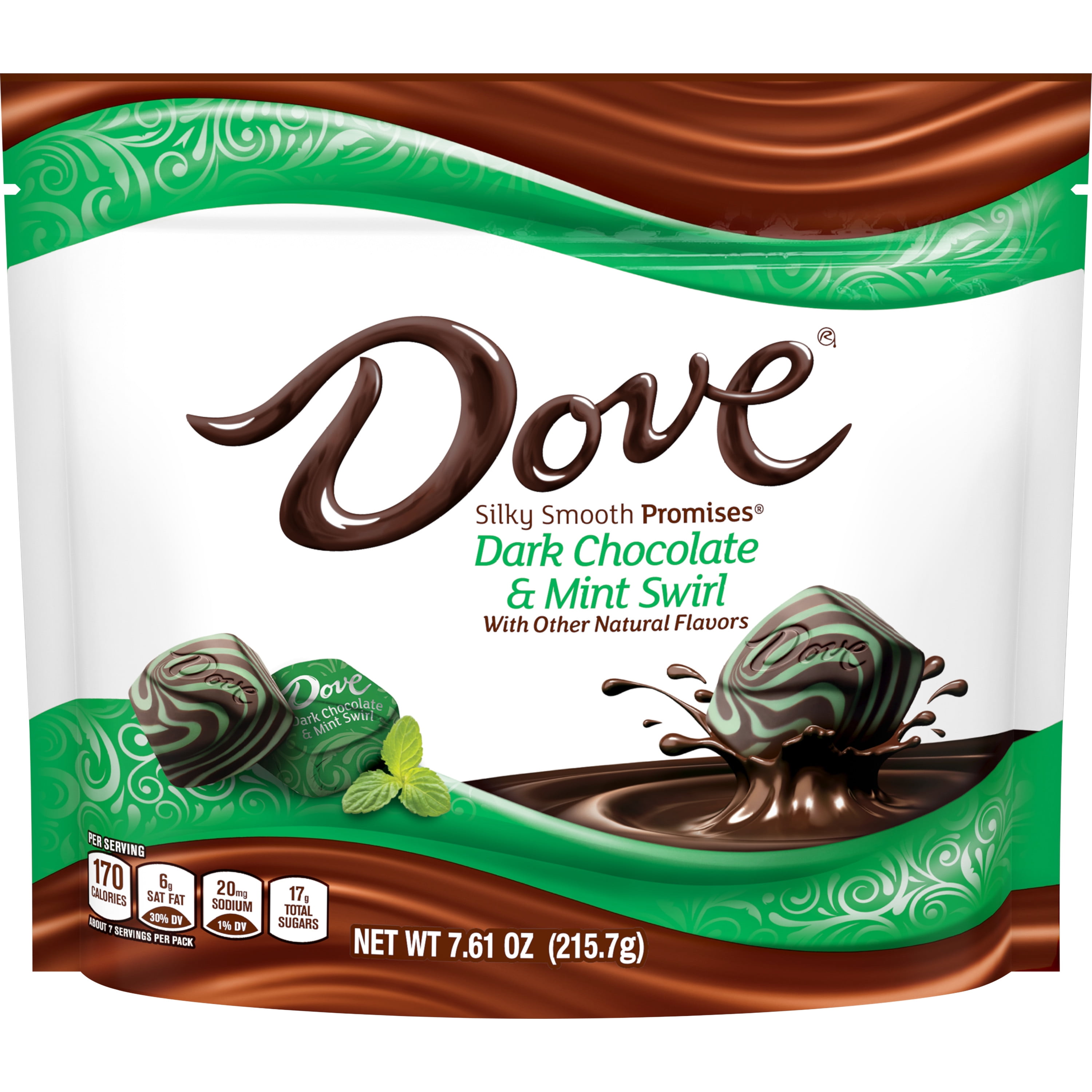 Dove Promises Mint Swirl Dark Chocolate Candy 7.61 oz Bag