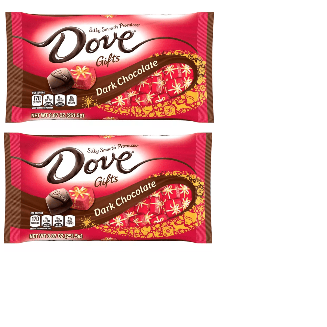 Dove Promises Dark Chocolate Christmas Candy Gifts 8.87 oz Bag Pack of 2