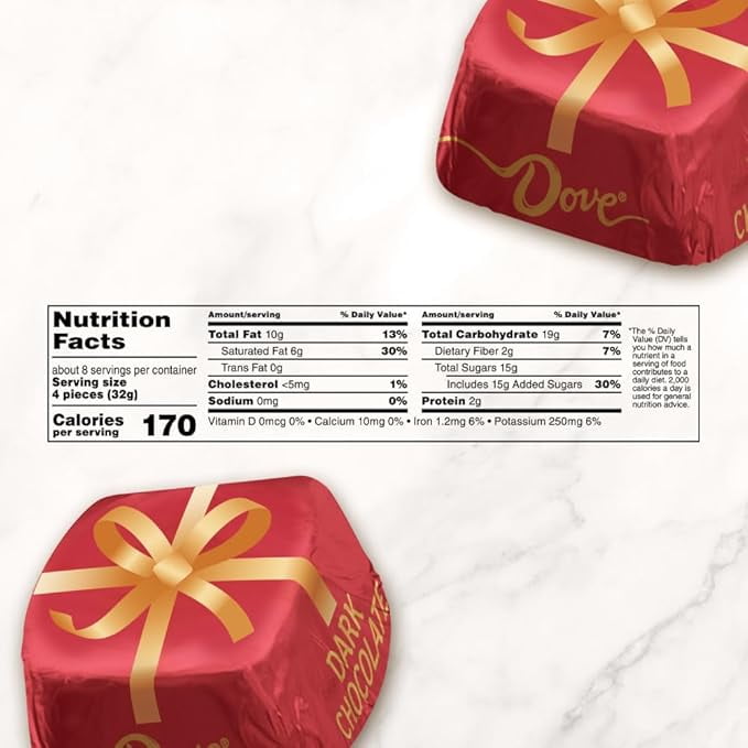 Dove Promises Dark Chocolate Christmas Candy Gifts 8.87 oz Bag Pack of 2