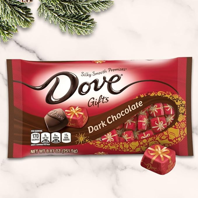 Dove Promises Dark Chocolate Christmas Candy Gifts 8.87 oz Bag Pack of 2