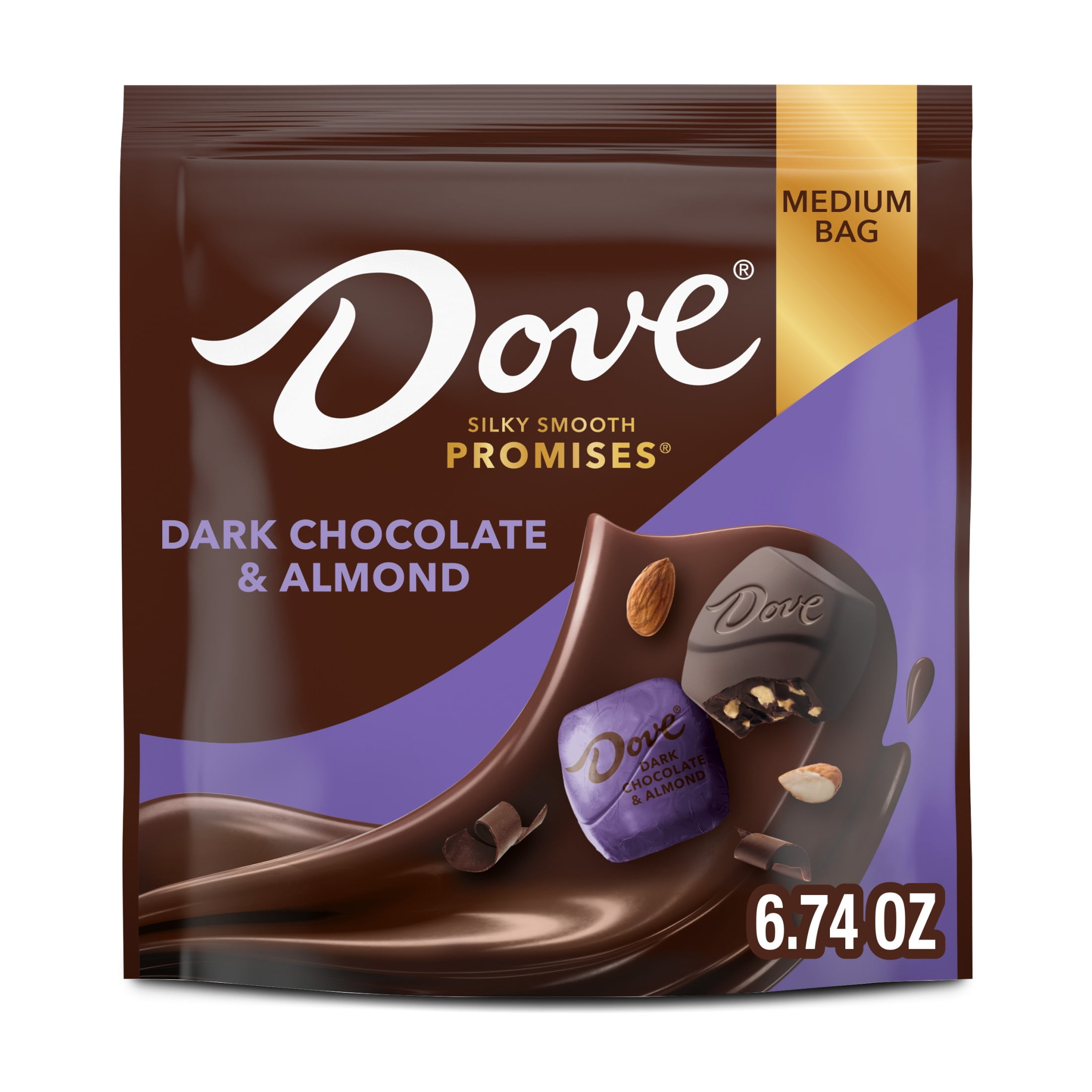 Dove Promises Dark Chocolate Almond Candy 6.74 oz Bag