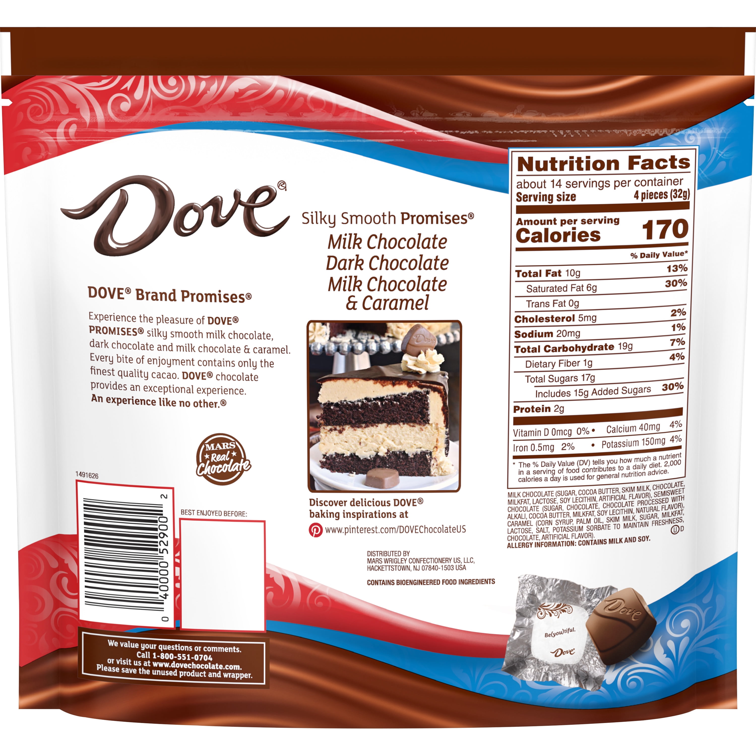 Dove Promises Assorted Milk & Dark Chocolate Candy 15.8 oz Bag