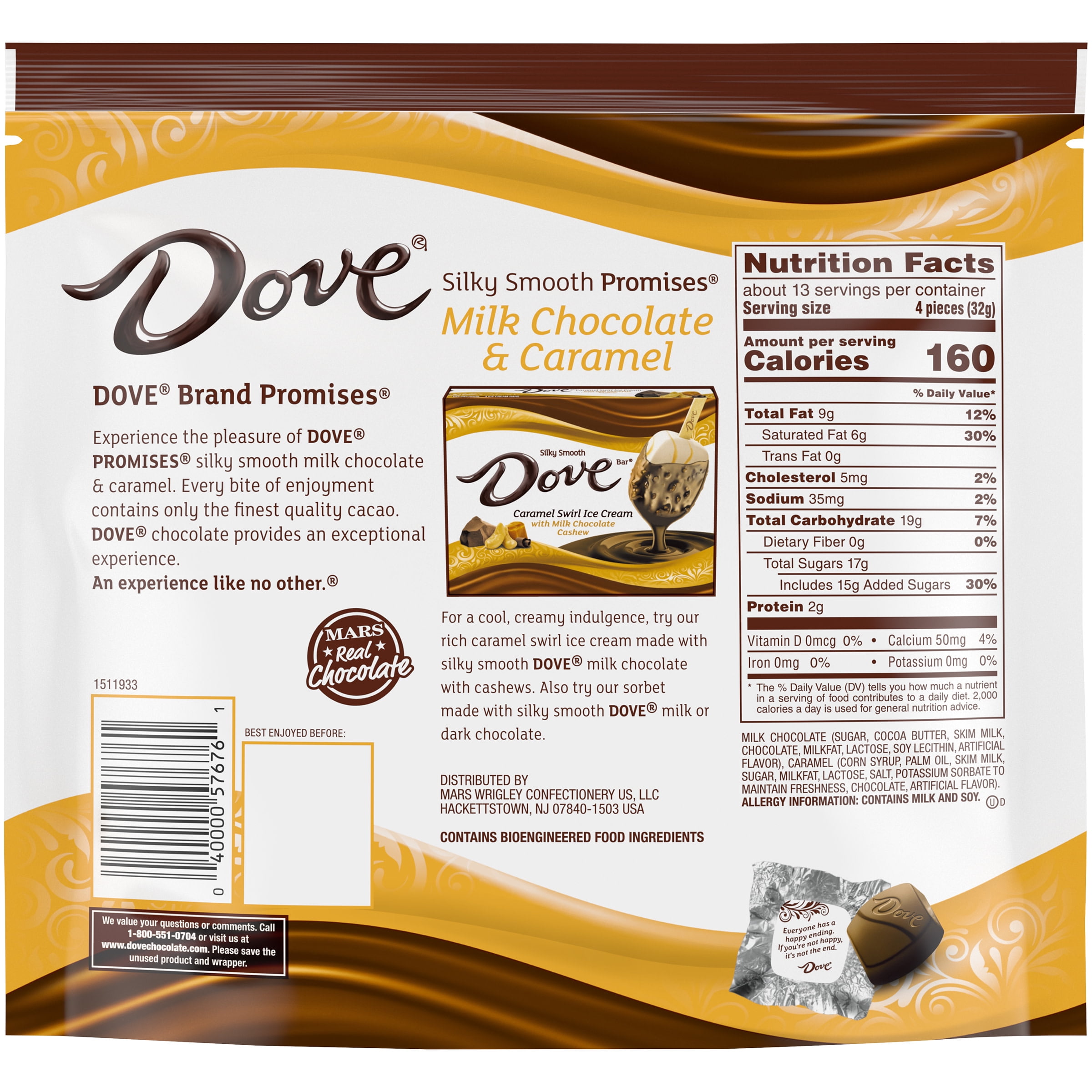 Dove Promises Milk Chocolate Caramel Candy 14.2 oz