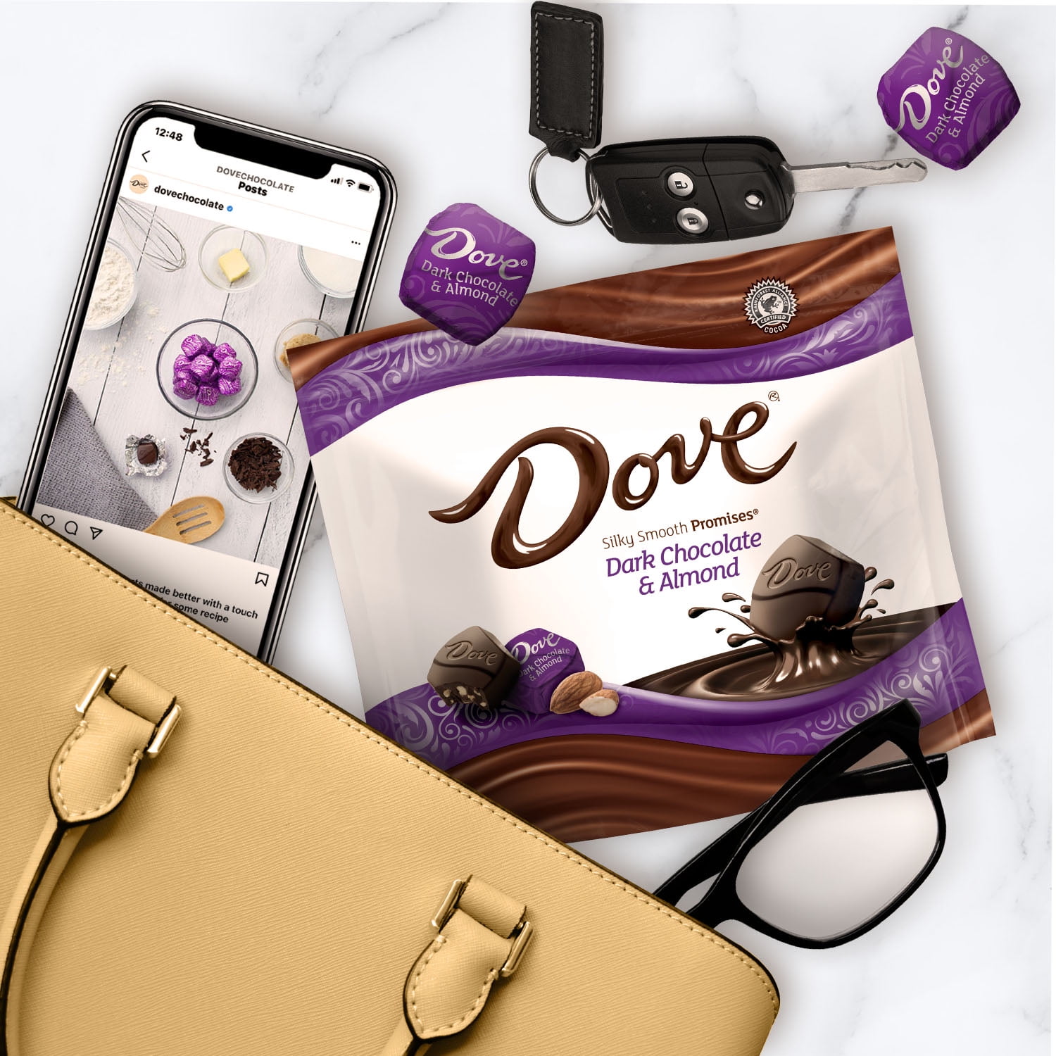 Dove Dark Chocolate Almond Candy 7.61 oz