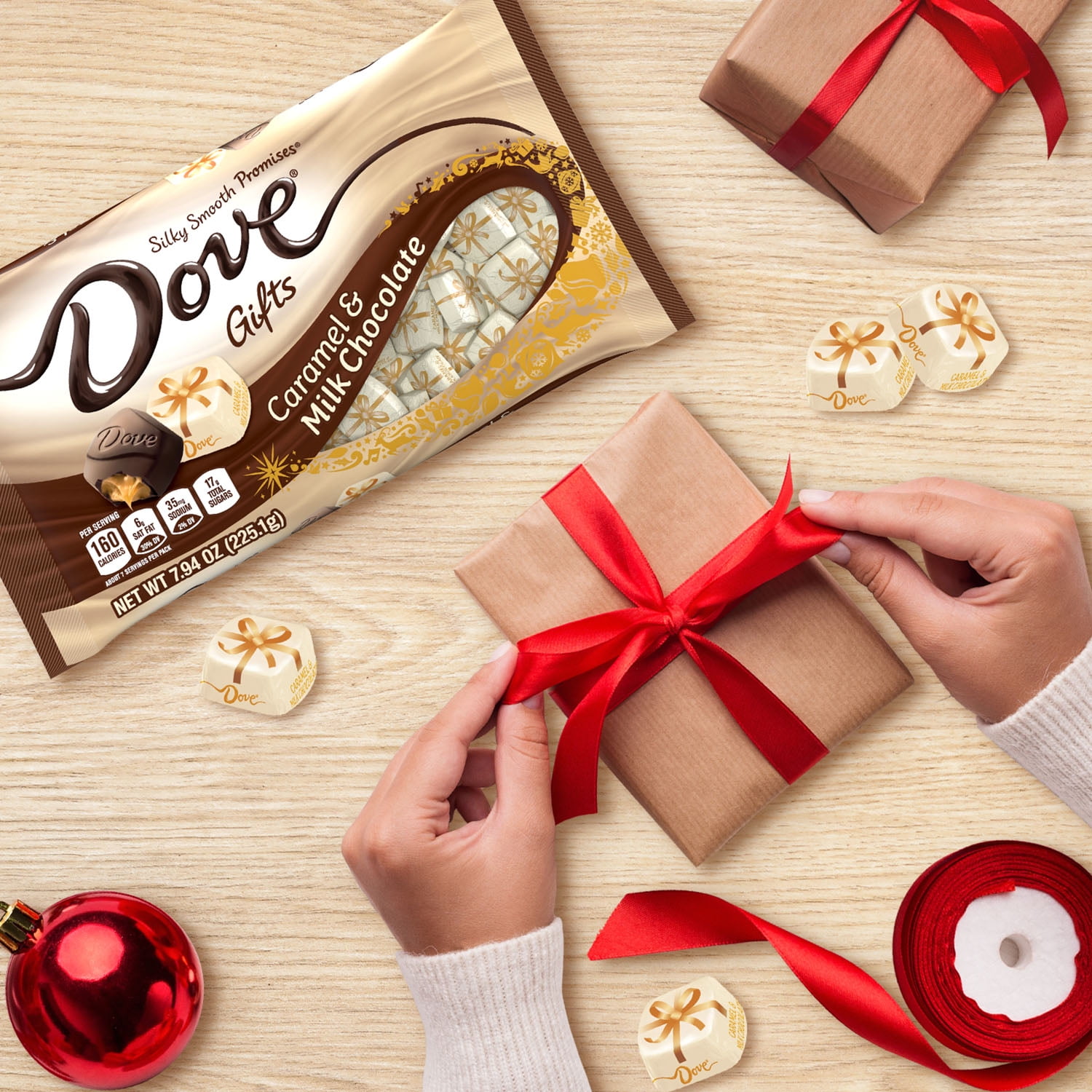 Dove Promises Caramel Chocolate Christmas Candy 7.94 oz Bag