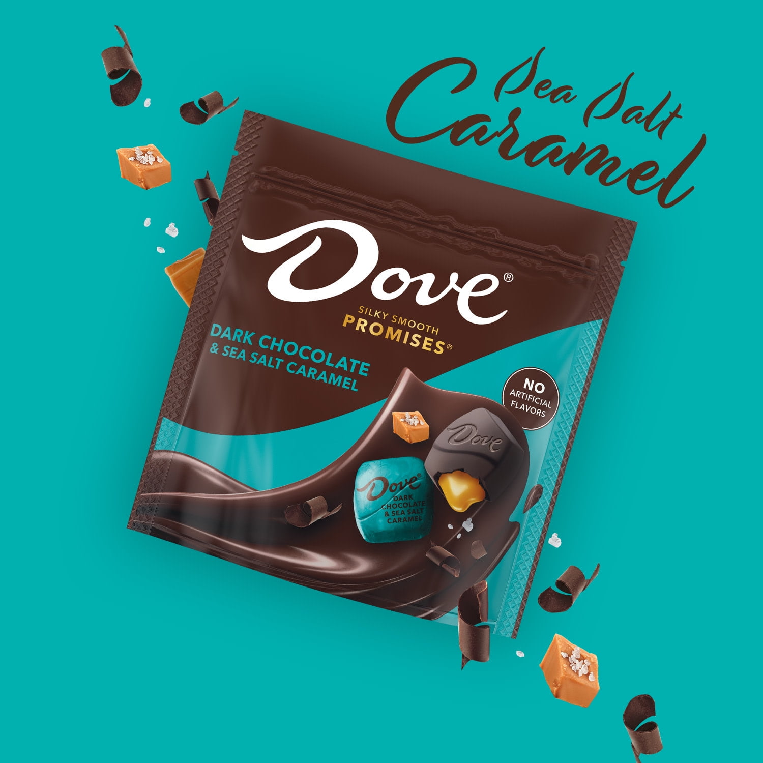 DOVE PROMISES DARK CHOCOLATE SEA SALTED CARAMEL CANDY 6.74 OZ PACK FOR AMERIKA SEPETI