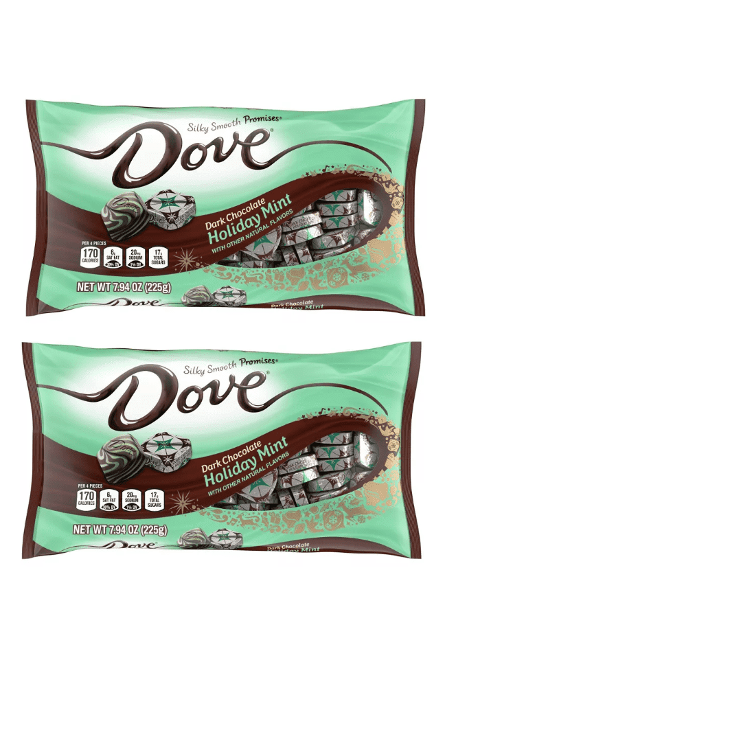 Dove Christmas Chocolate Mint Swirl Candies 7.94oz Pack of 2