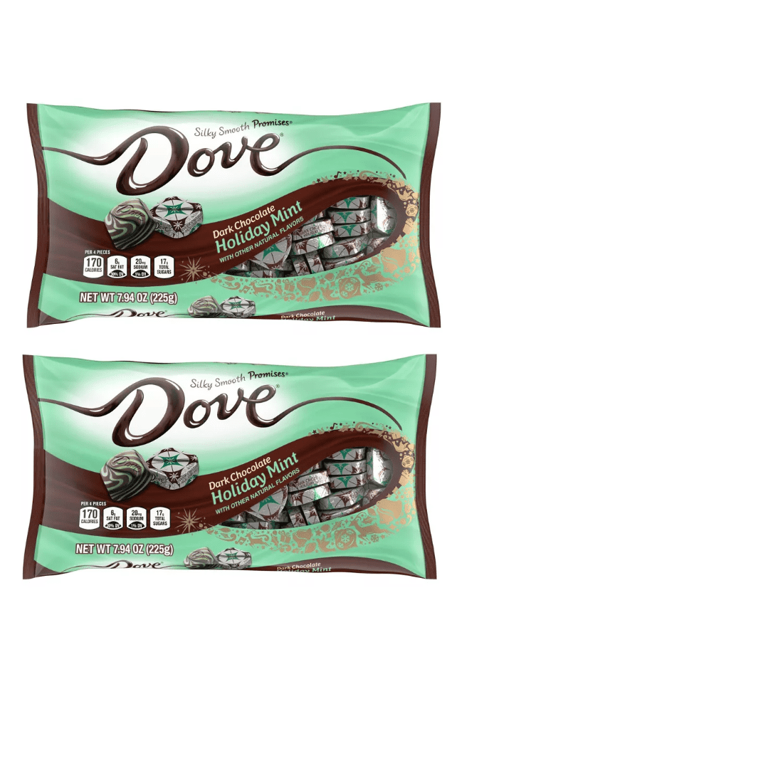 Dove Christmas Chocolate Mint Swirl Candies 7.94oz Pack of 2