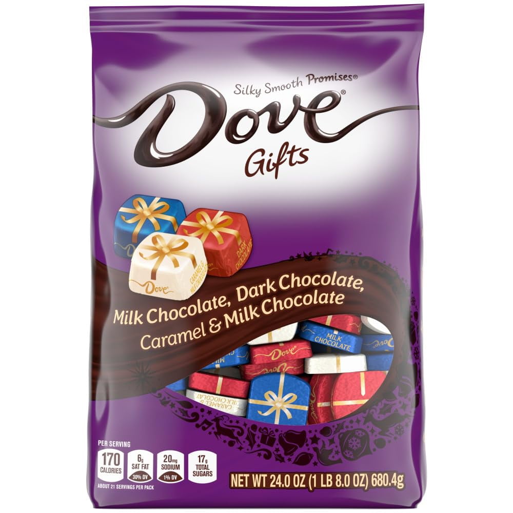 Dove Promises Christmas Stocking Stuffer Milk Dark Caramel Chocolate Candy 24 Oz Bag