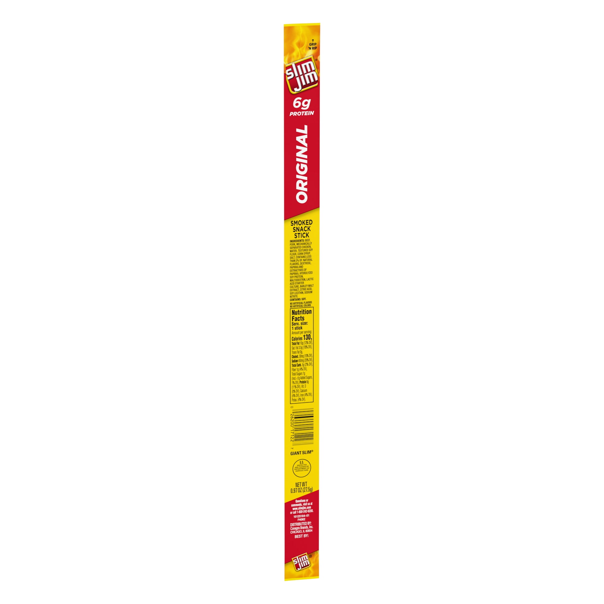 Slim Jim Original Meat Stick Meat Snacks 0.97 oz for on-the-go snacking