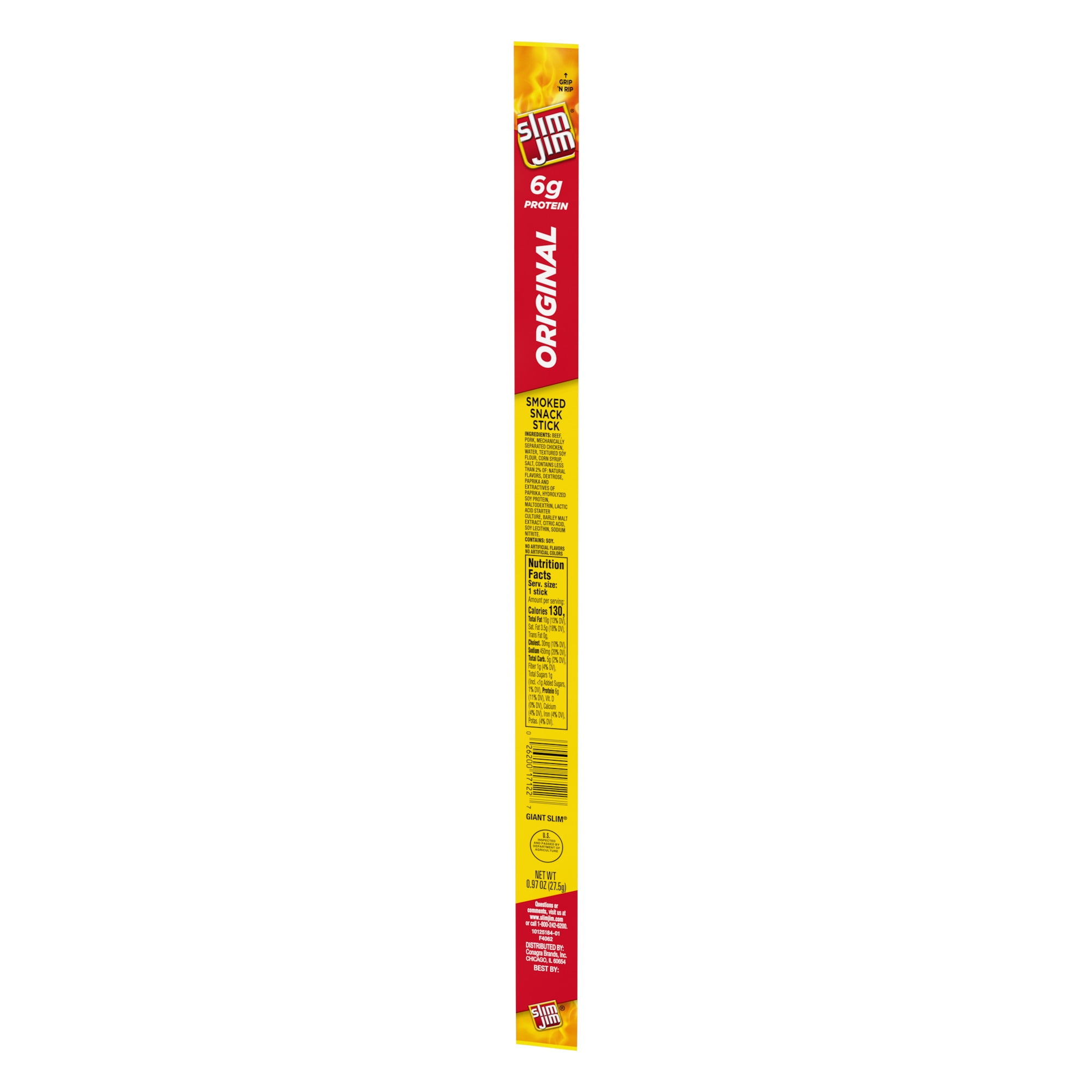 Slim Jim Original Meat Stick Meat Snacks 0.97 oz for on-the-go snacking