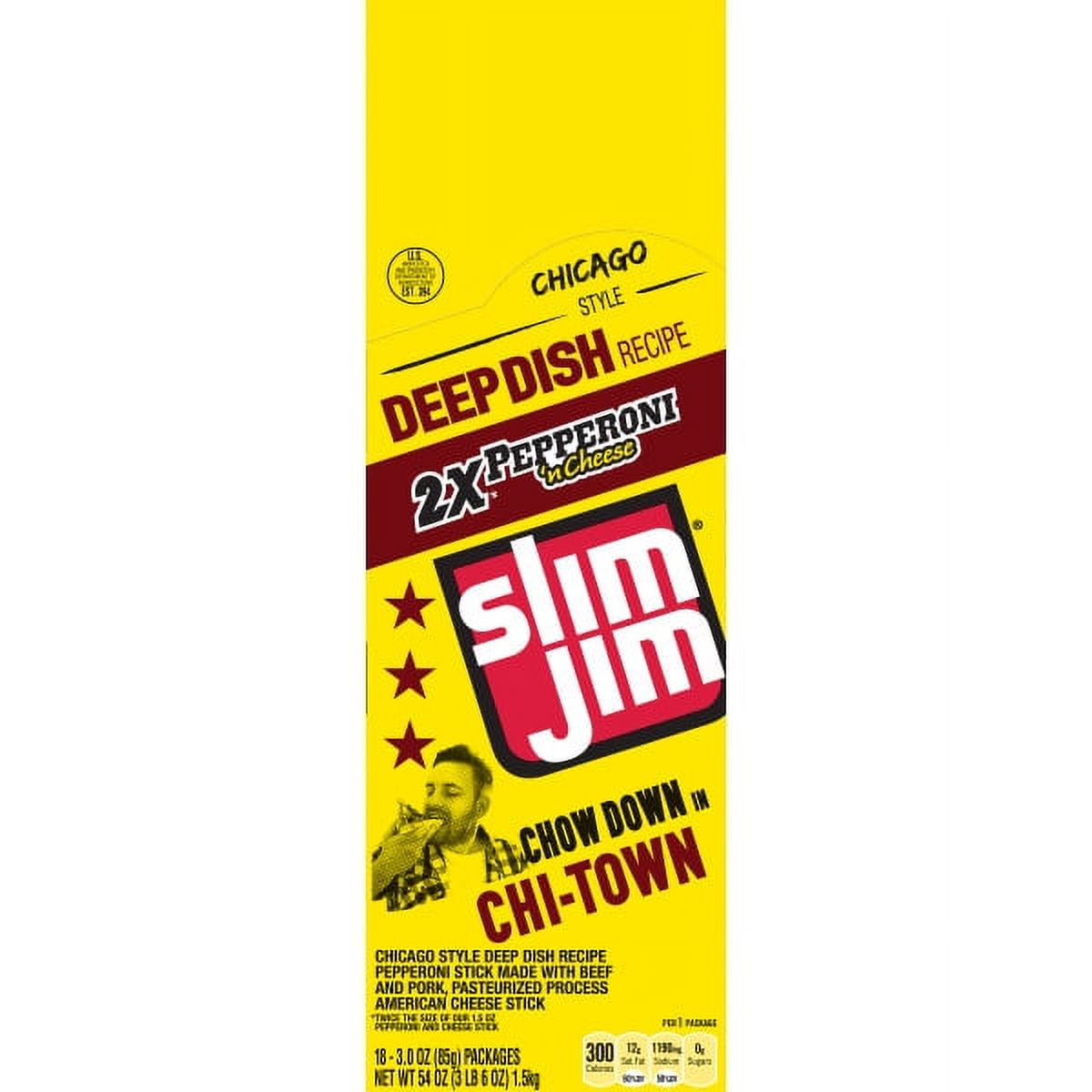 Slim Jim Big Boss Beef Cheese 3 Ounce Pack Of 18