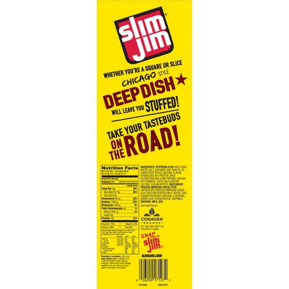 Slim Jim Big Boss Beef Cheese 3 Ounce Pack Of 18