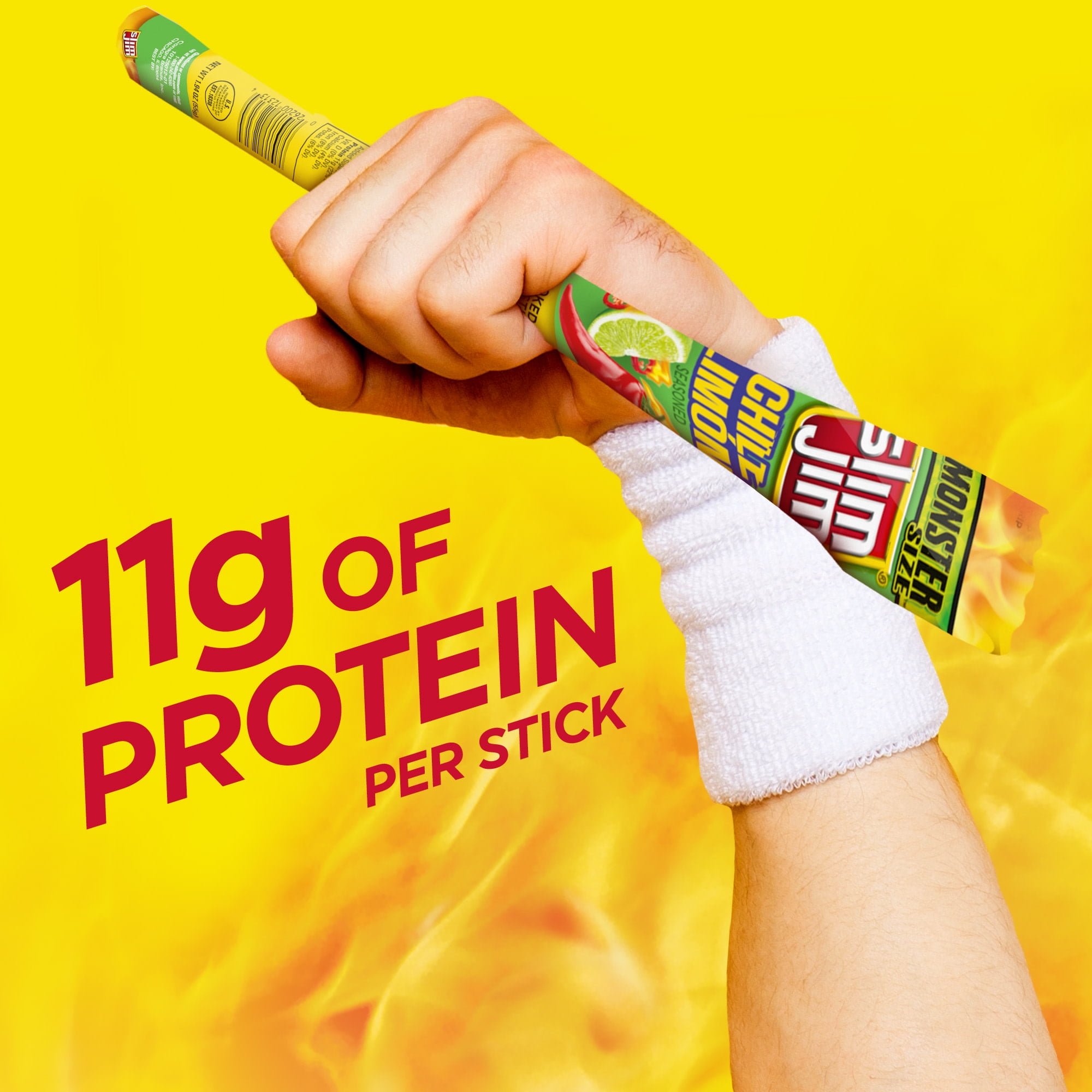 SLIM JIM MONSTER SMOKED SNACK STICK CHILE LIMóN SEASONED 1.94 OZ FOR SPICY SNACKING