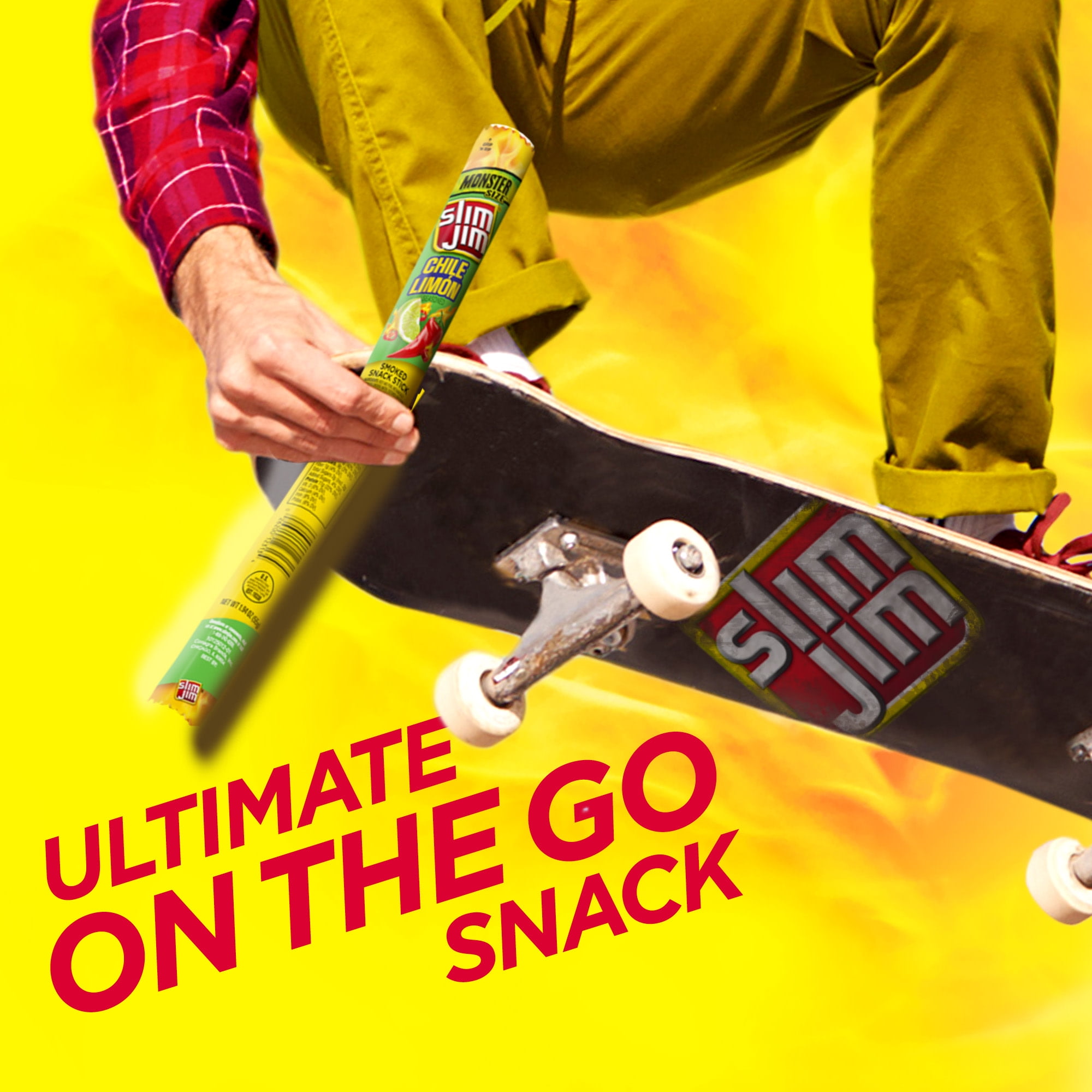 SLIM JIM MONSTER SMOKED SNACK STICK CHILE LIMóN SEASONED 1.94 OZ FOR SPICY SNACKING
