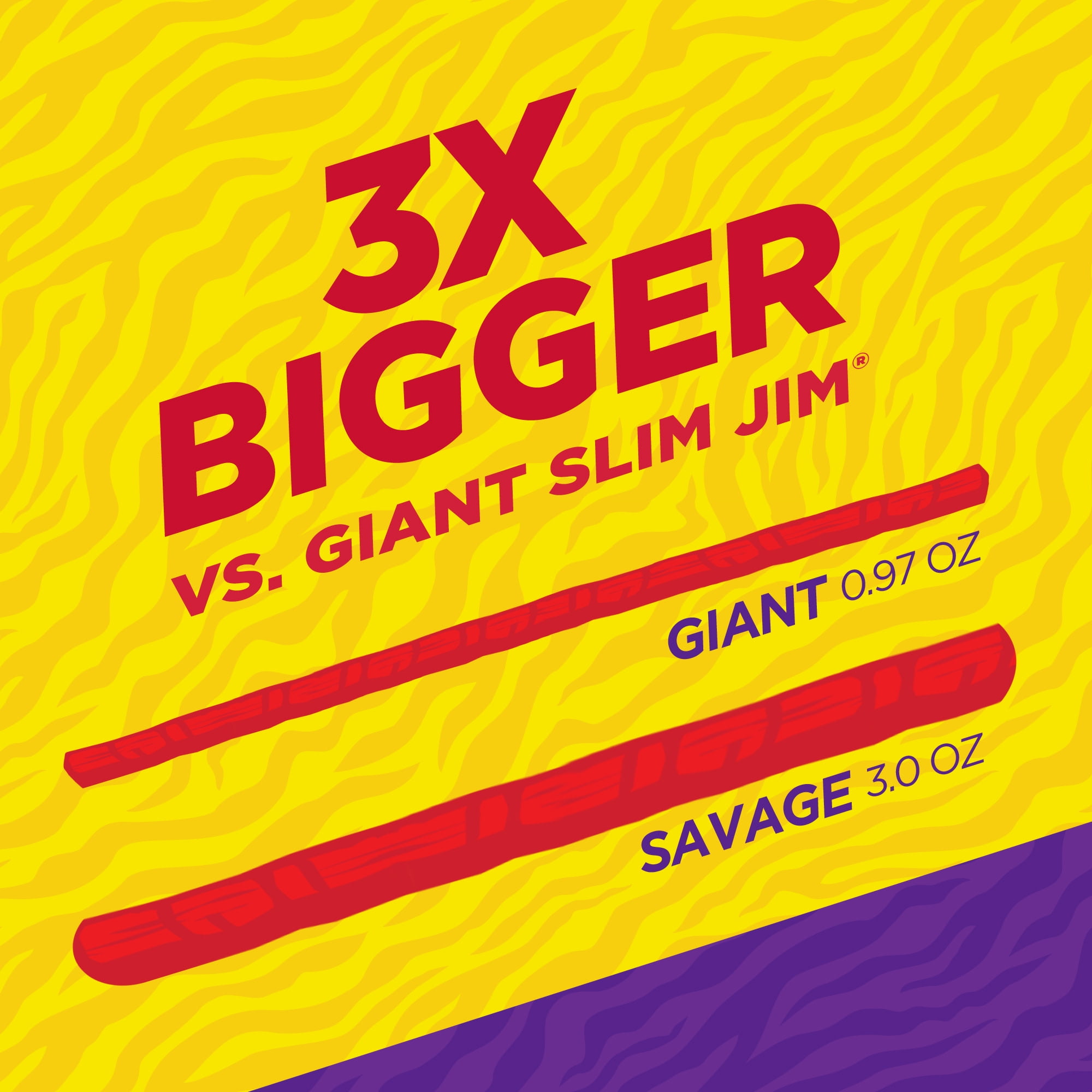 Slim Jim Savage Size Mild Meat Stick Meat Snacks 3 oz