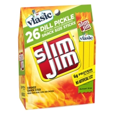 Slim Jim Vlasic Dill Pickle Snack Size Meat Sticks 0.28 oz each 26 Count