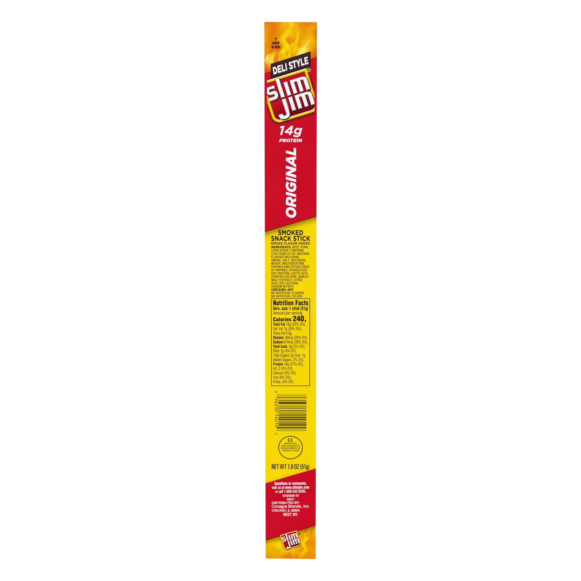 Slim Jim Original Deli Style Meat Stick Meat Snacks 1.8 oz