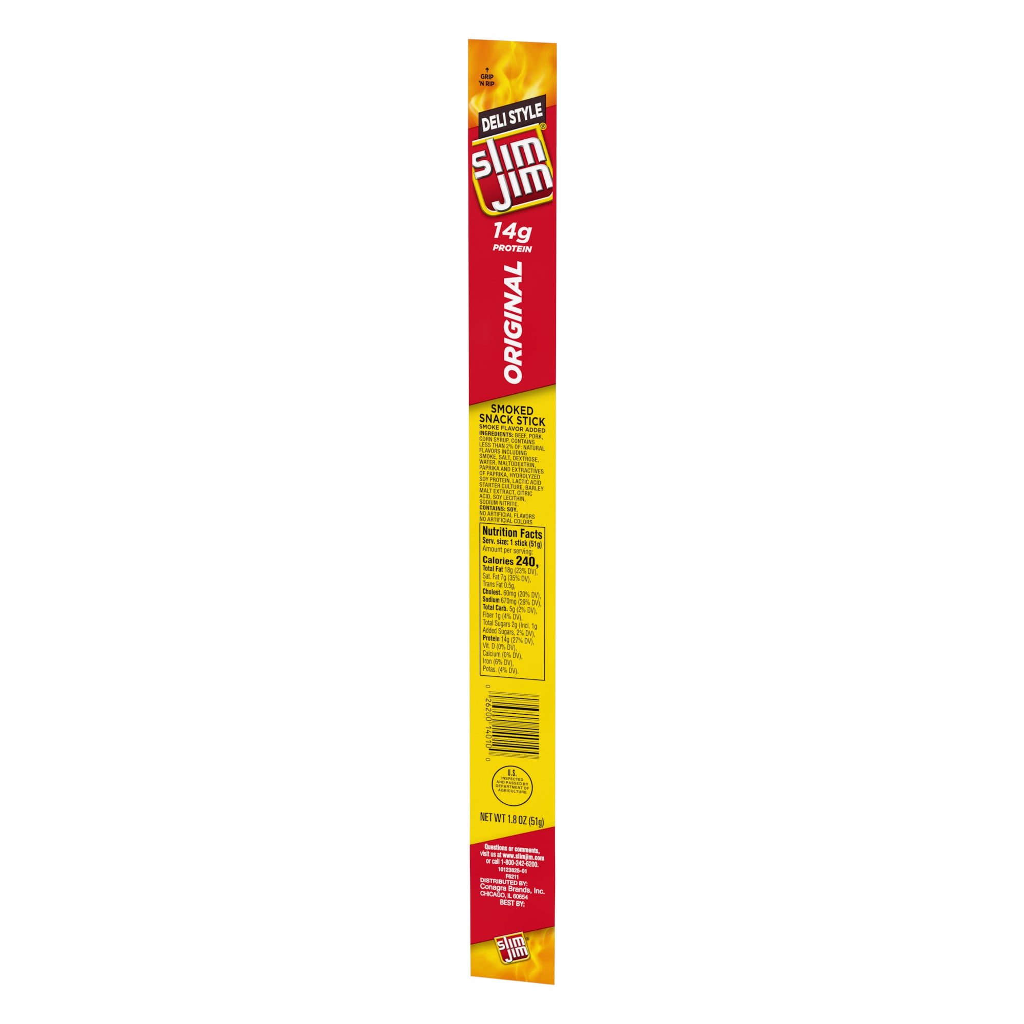 Slim Jim Original Deli Style Meat Stick Meat Snacks 1.8 oz