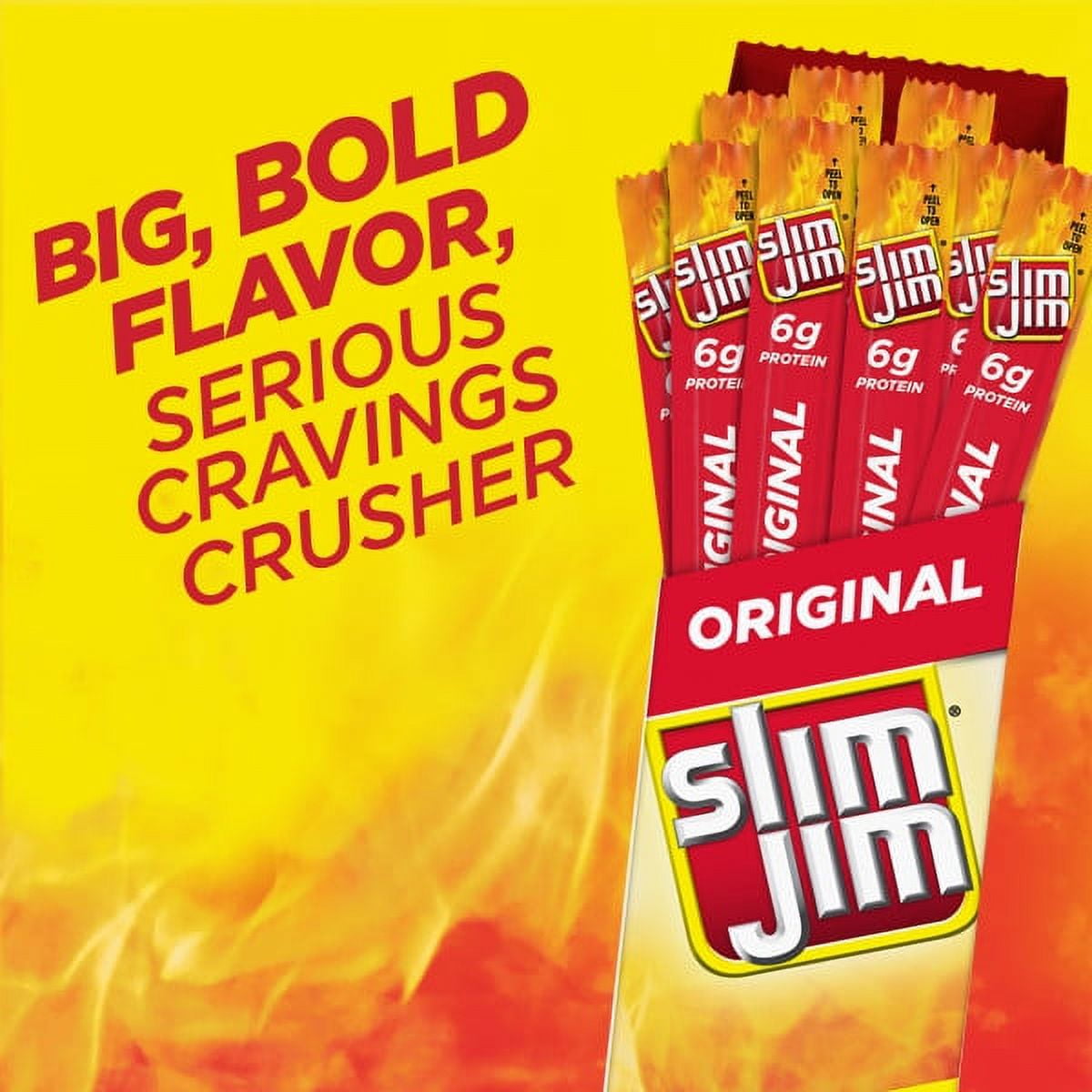 Slim Jim Original Giant Smoked Snack Stick Keto Friendly 0.97 Oz 24 Ct