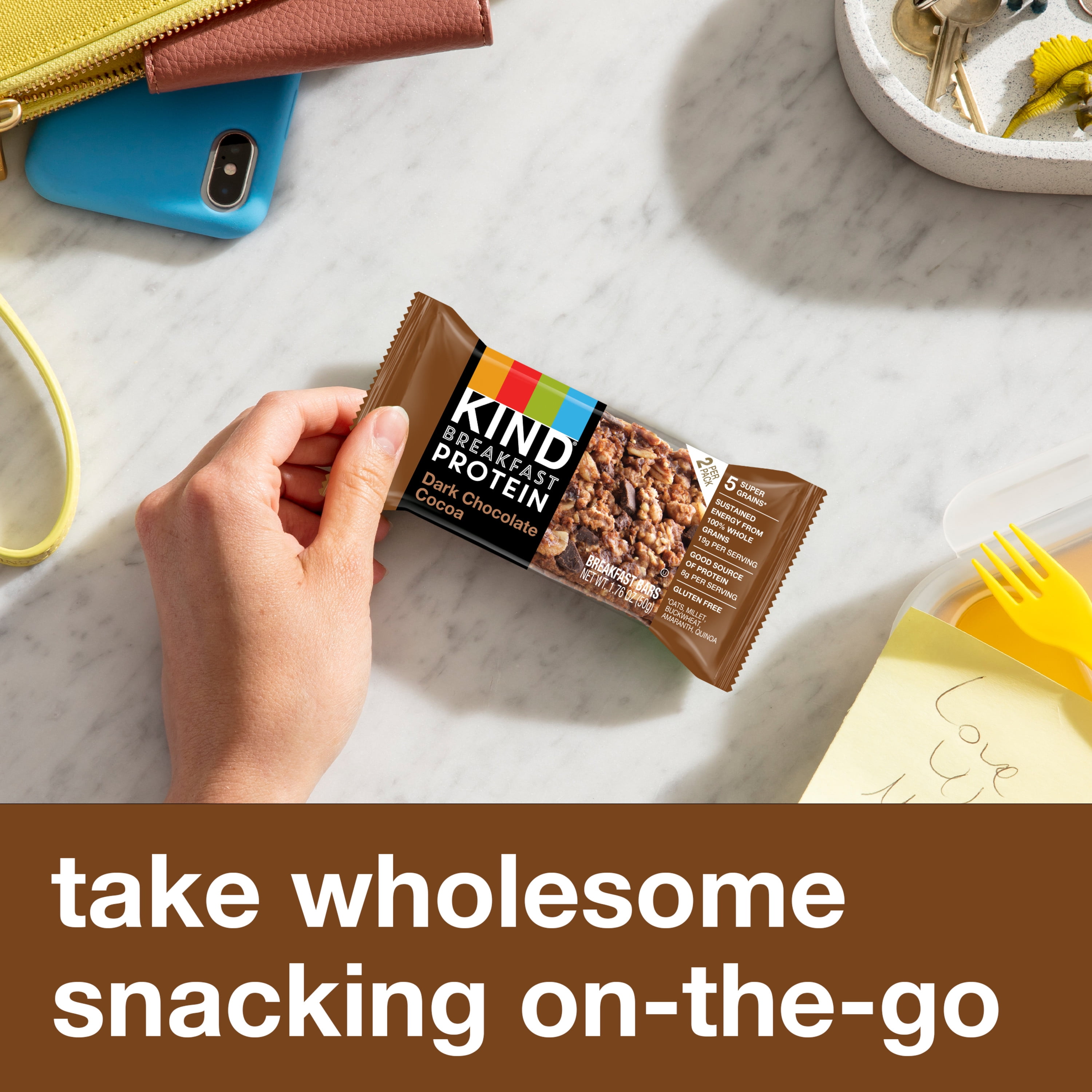 KIND DARK CHOCOLATE COCOA PROTEIN SNACK BARS 12-COUNT BOX, 1.76 OZ