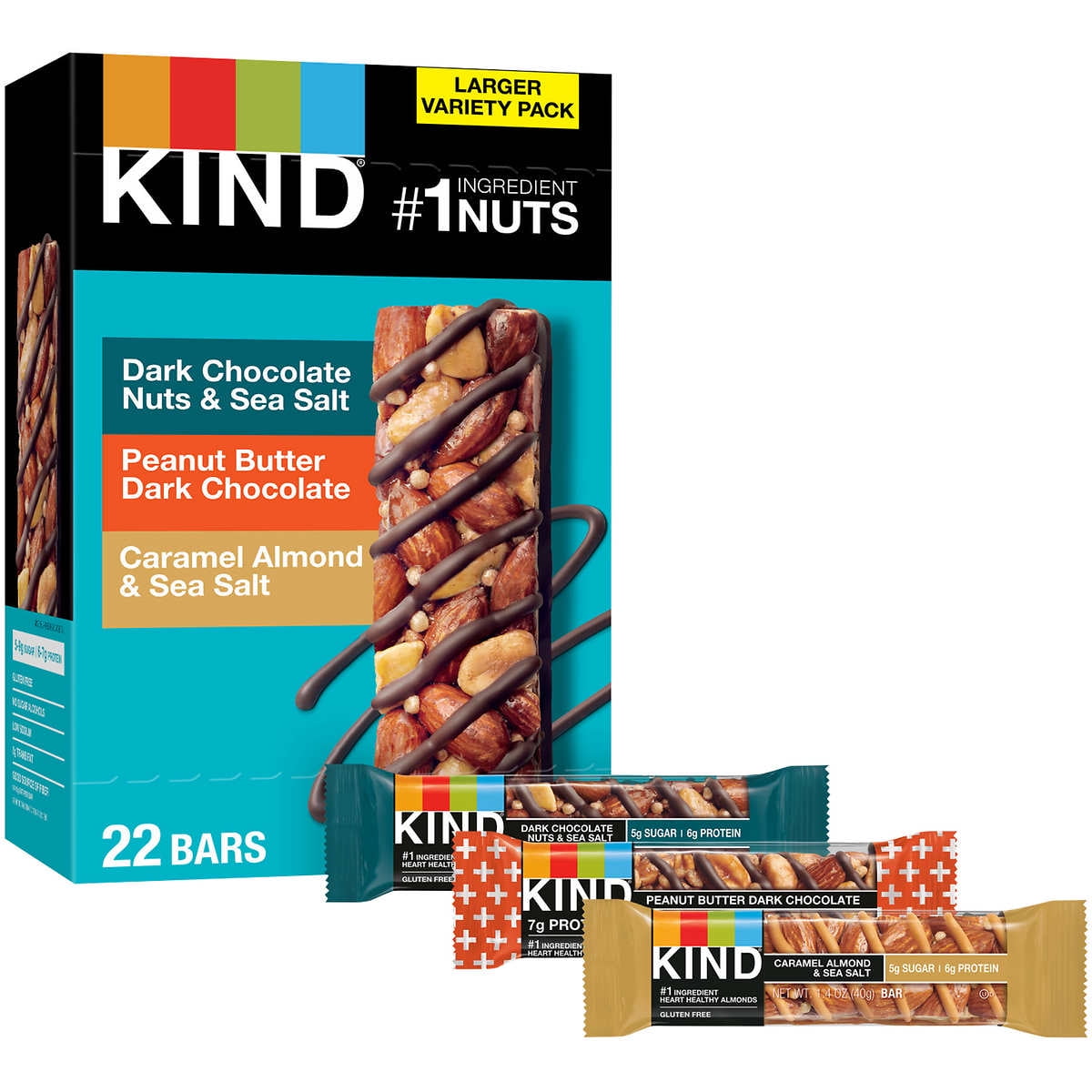 KIND Nut Bar Variety Pack 1.4 Ounce Pack of 22