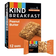 KIND BREAKFAST WHOLE GRAIN GLUTEN FREE PEANUT BUTTER SNACK BARS 1.76 OZ 12 COUNT