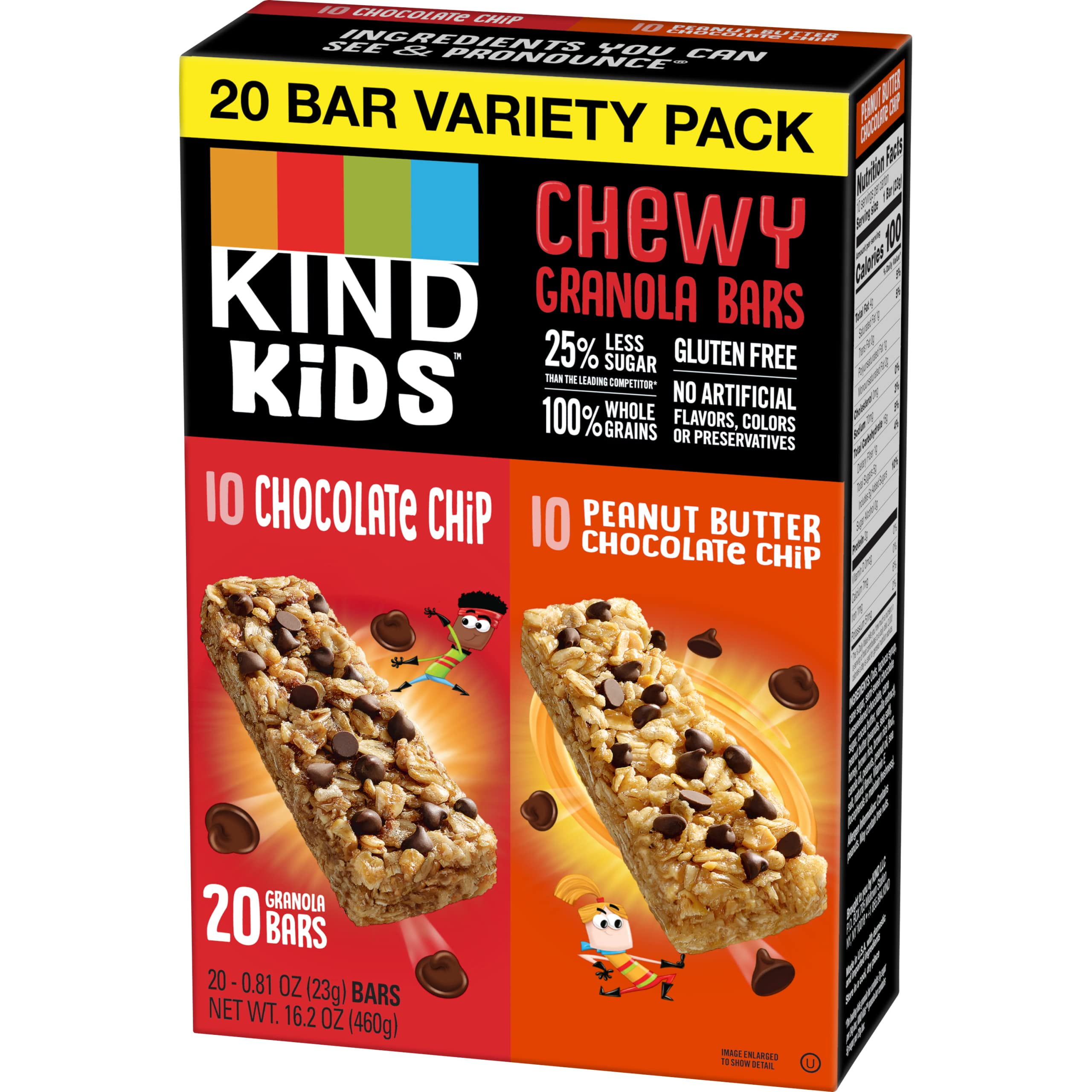 Kind Kids Chewy Granola Bars Chocolate Chip Peanut Butter Chocolate Chip Variety Pack