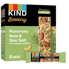 KIND SAVORY NUT BARS ROSEMARY NUTS SEA SALT 8.4OZ BOX 6 BARS