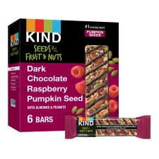 KIND Seeds Fruit Nuts Snack Bar Dark Chocolate Raspberry Pumpkin Seed Gluten Free 6 Count
