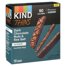 Kind Thins Dark Chocolate Almond Sea Salt Bars 10 Count 0.74 oz