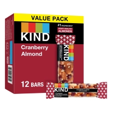 KIND Gluten Free Cranberry Almond Snack Bars 1.4 oz 12 Count Box