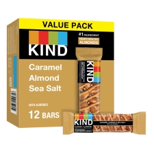 KIND Gluten Free Caramel Almond and Sea Salt Snack Bars Value Pack 1.4 oz 12 Count Box