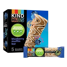 KIND Kids Blueberry Muffin Bar Tree Nut Peanut Free 6.2 oz Box 5 Bars