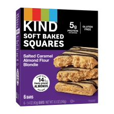 KIND Soft Baked Gluten-Free Salted Caramel Almond Flour Blondie Squares 1.4 oz 6 Count Box