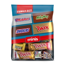 MARS MIXED SNICKERS TWIX MORE MINIS CHOCOLATE CANDY BARS FAMILY SIZE 13.72 OZ BULK BAG
