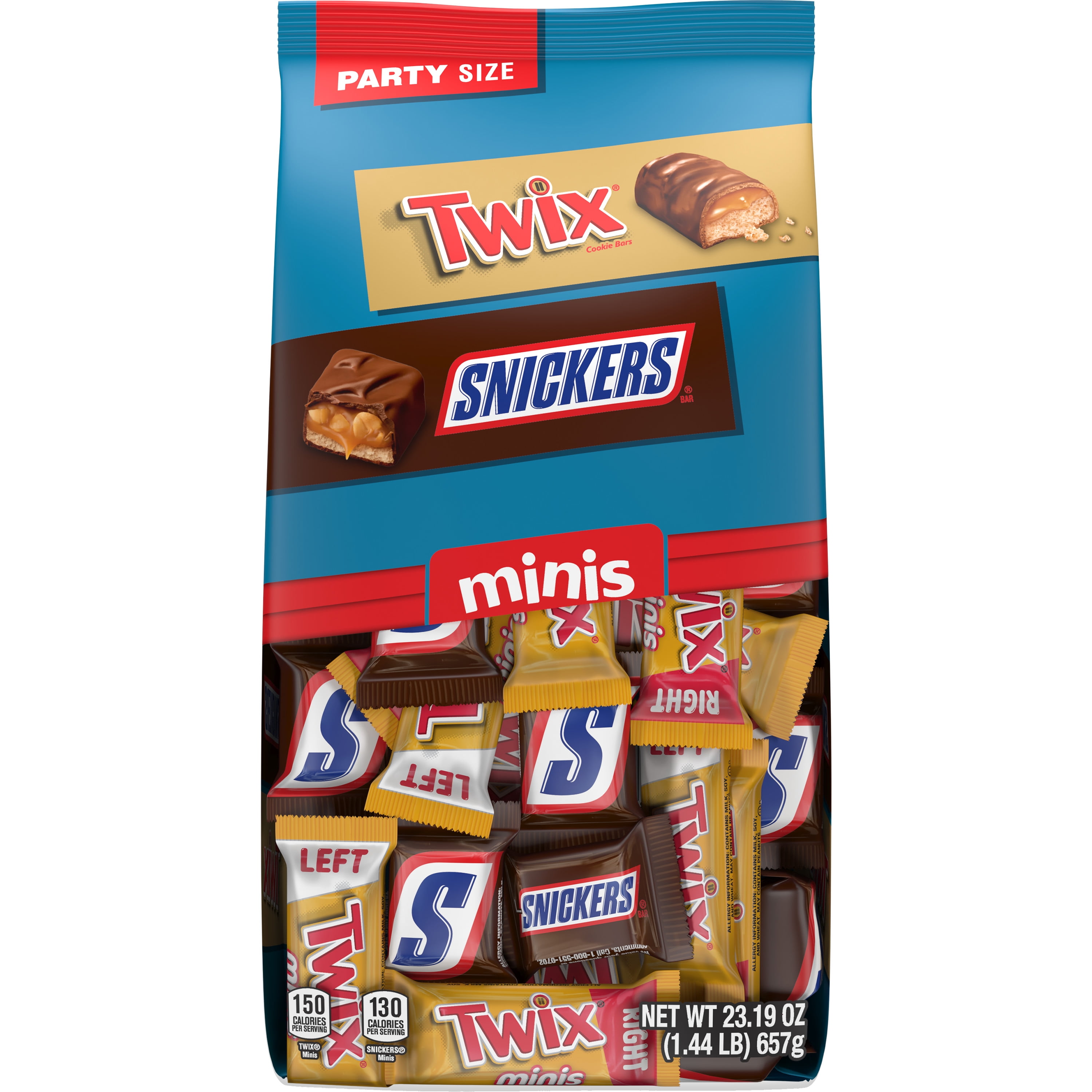 Mars Snickers Twix Minis Milk Chocolate Bars Variety Pack 23.19 oz