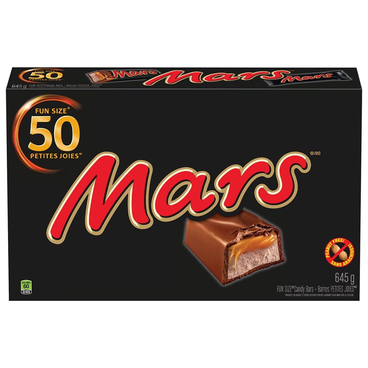 Mars Fun Size Bars 12.9g 0.5 oz x 50 pack Peanut