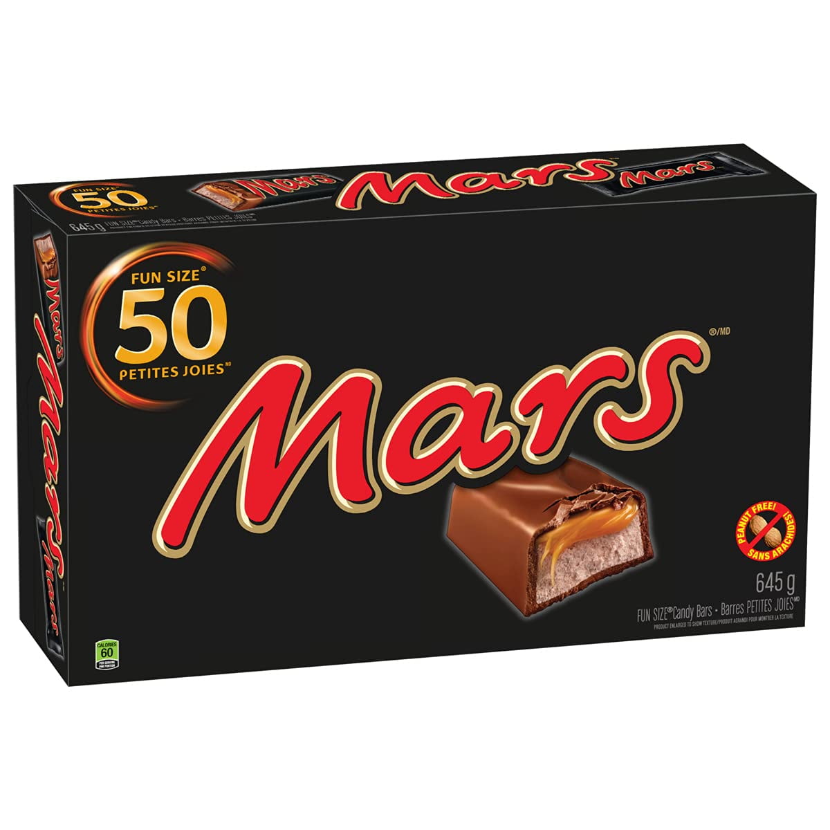 Mars Fun Size Bars 12.9g 0.5 oz x 50 pack Peanut