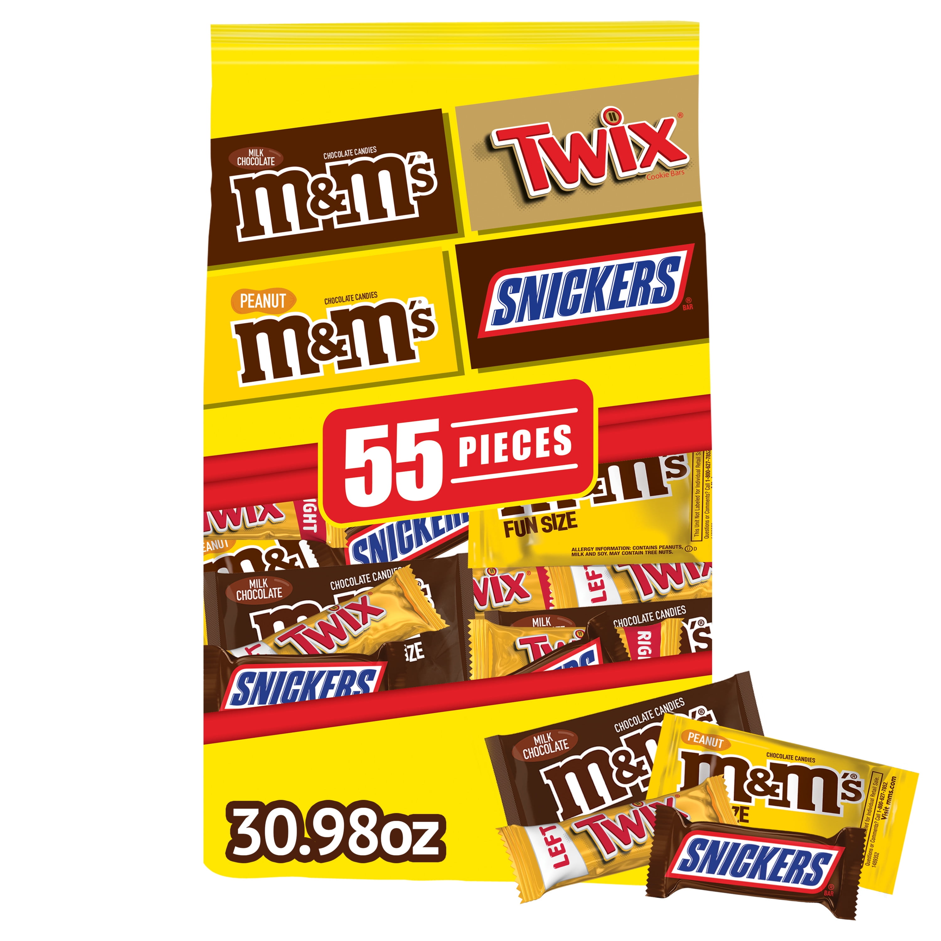 Mars Mixed M&Ms Snickers Twix Milk Chocolate Candy Bars Variety Pack