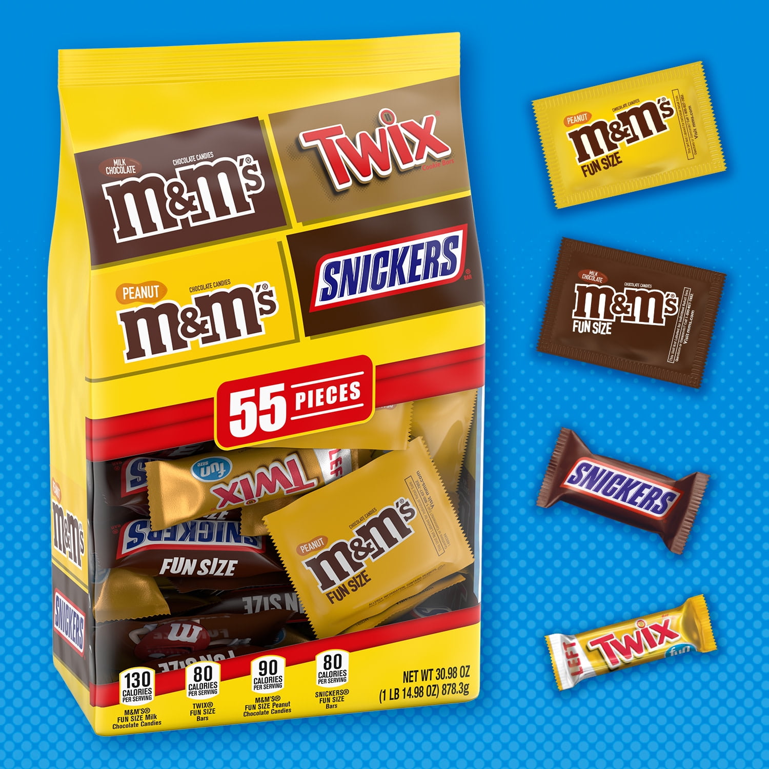 Mars Mixed M&Ms Snickers Twix Milk Chocolate Candy Bars Variety Pack