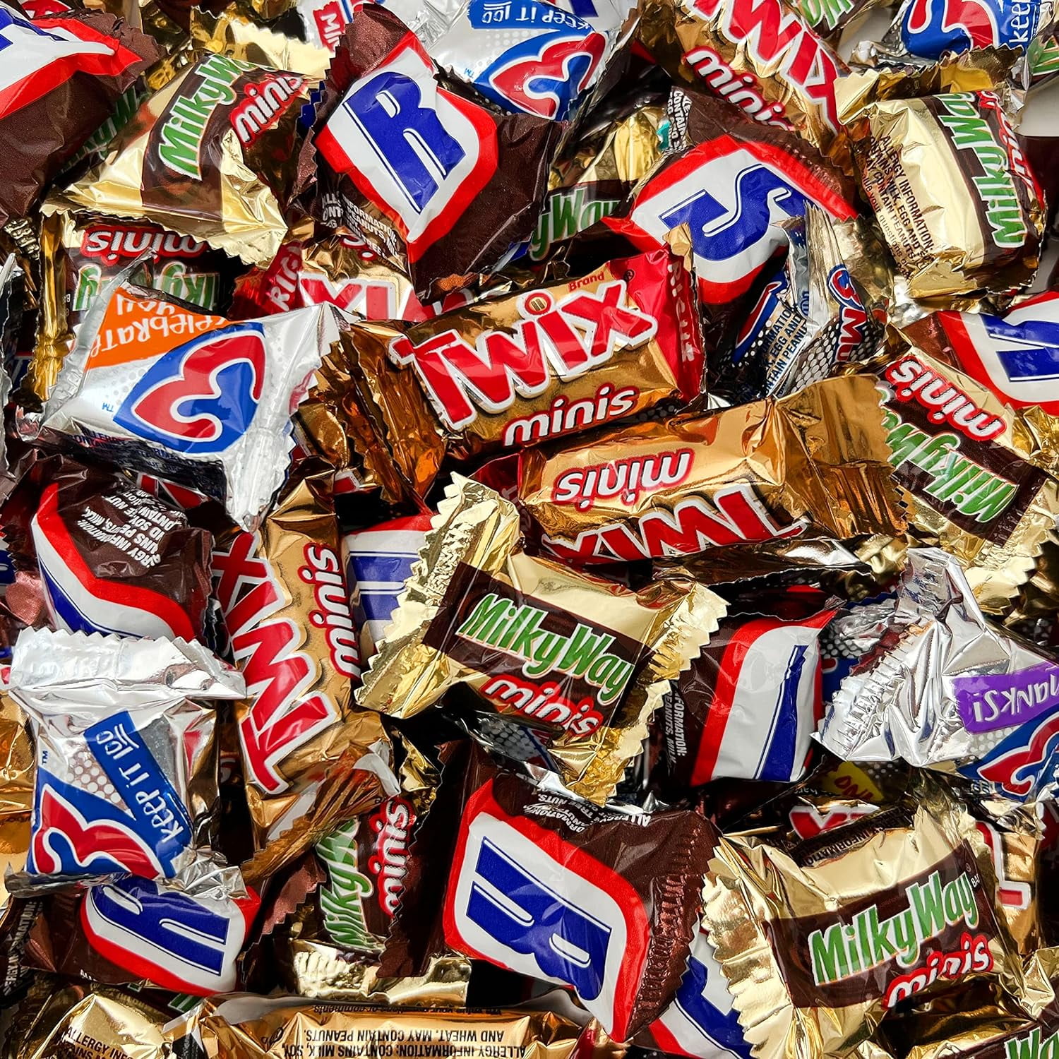 Mars Assorted Chocolate Mini Bars Milky Way Twix Snickers 3 Musketeers Halloween Variety Pack