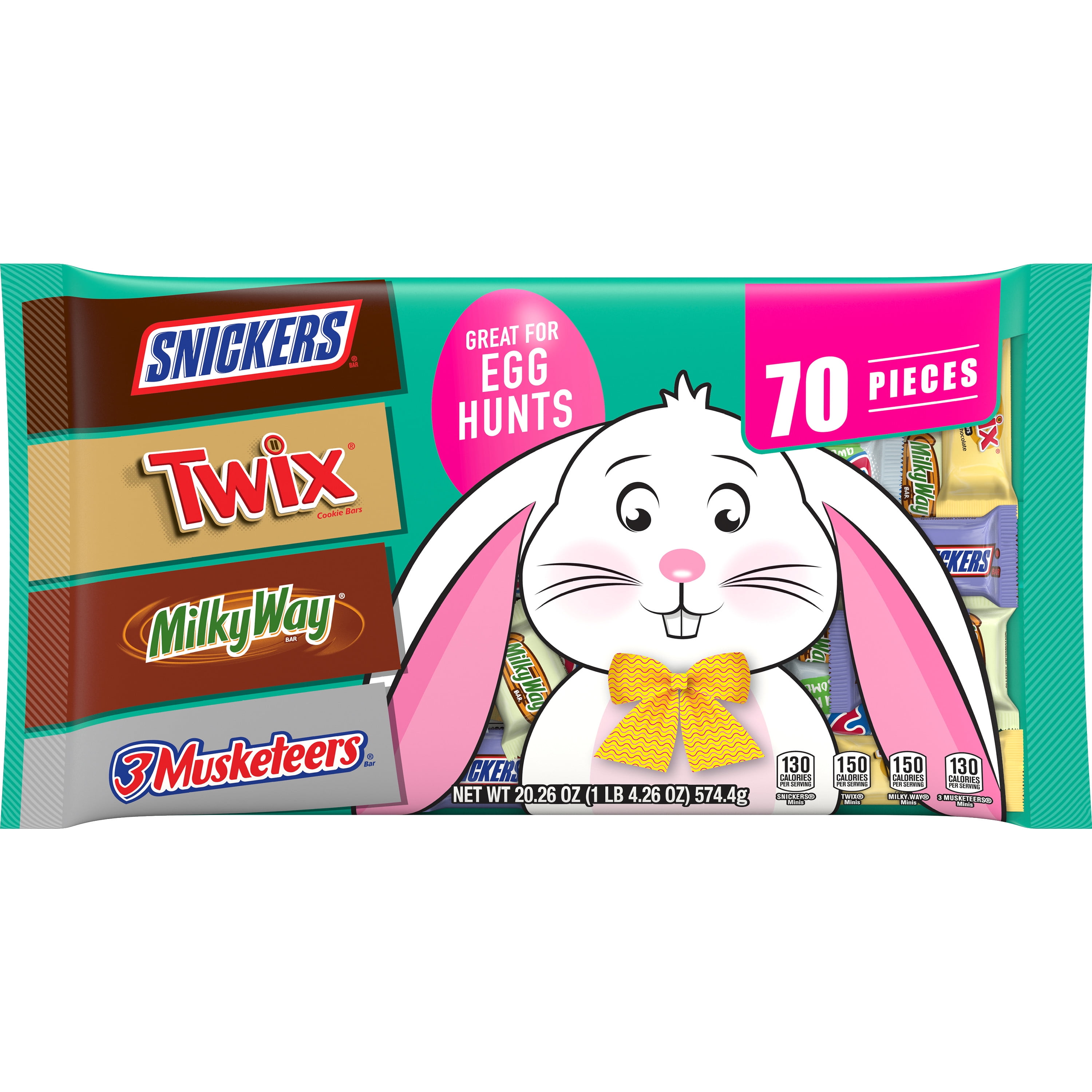 Mars Easter Chocolate Candy Assortment with Snickers, Twix, Milky Way & 3 Musketeers - 70 Pieces