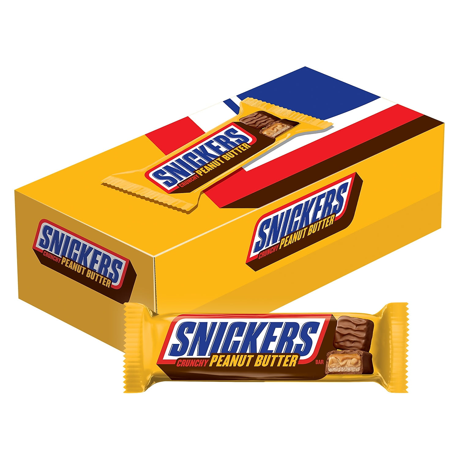 Mars SNICKERS Peanut Butter Squared Singles Size Chocolate Candy Bars, 1.78 Oz. Pack, 18 Ct.Box