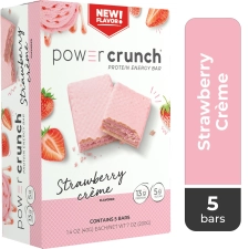 POWER CRUNCH STRAWBERRY CREAM PROTEIN ENERGY BAR 5 PACK 1.4 OZ BARS FOR A BURST OF ENERGY