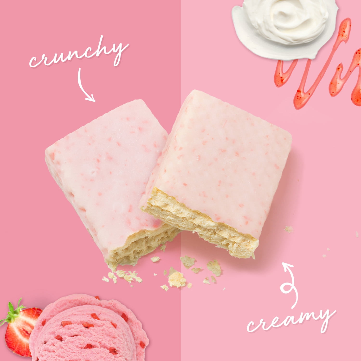 POWER CRUNCH STRAWBERRY CREAM PROTEIN ENERGY BAR 5 PACK 1.4 OZ BARS FOR A BURST OF ENERGY