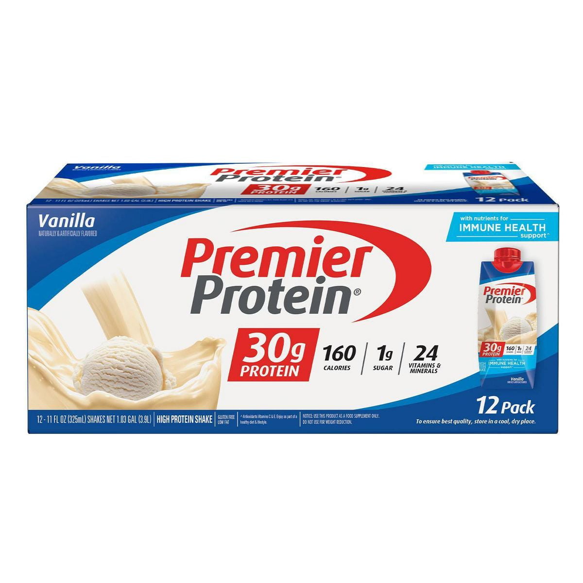 Premier Protein Vanilla Nutritional Shake 11 fl oz 12pk 2X