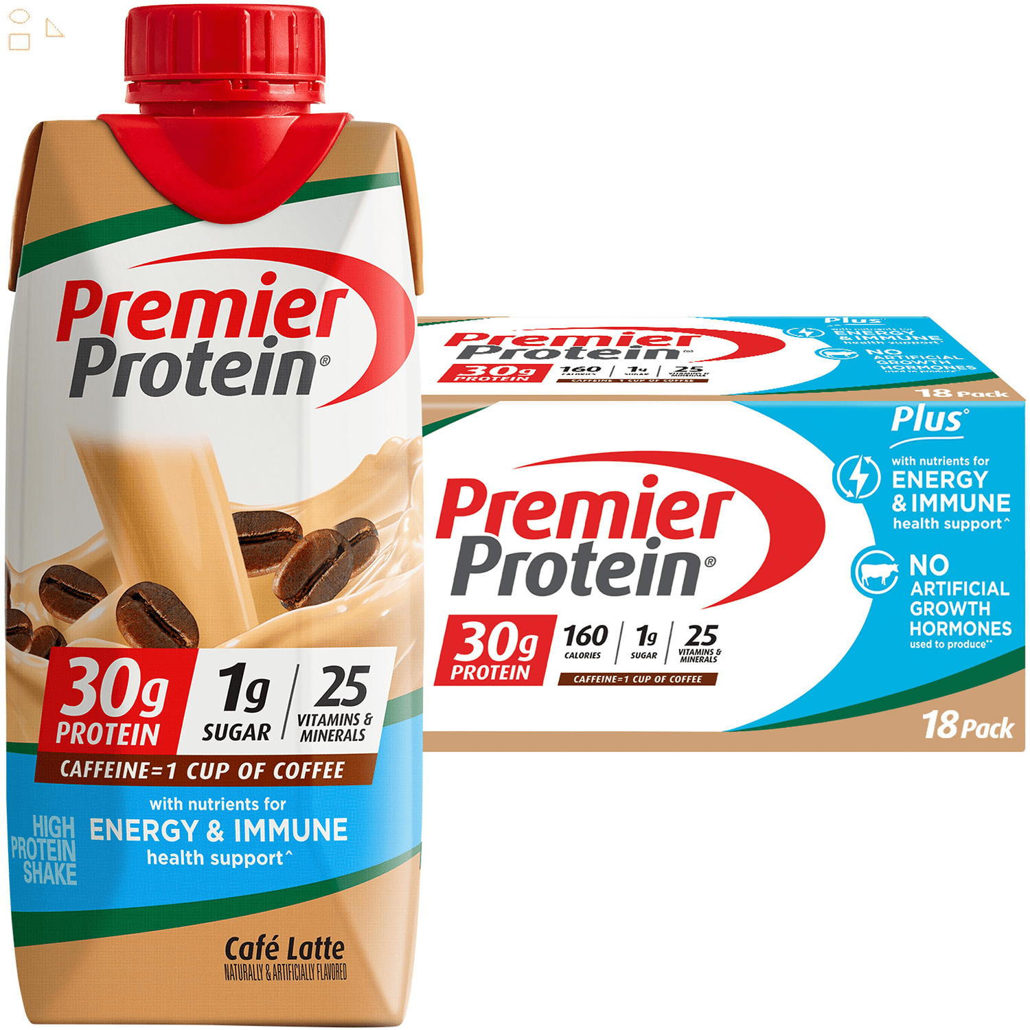 Premier Protein Shake 30g Protein Cafe Latte 11 fl oz 18 ct