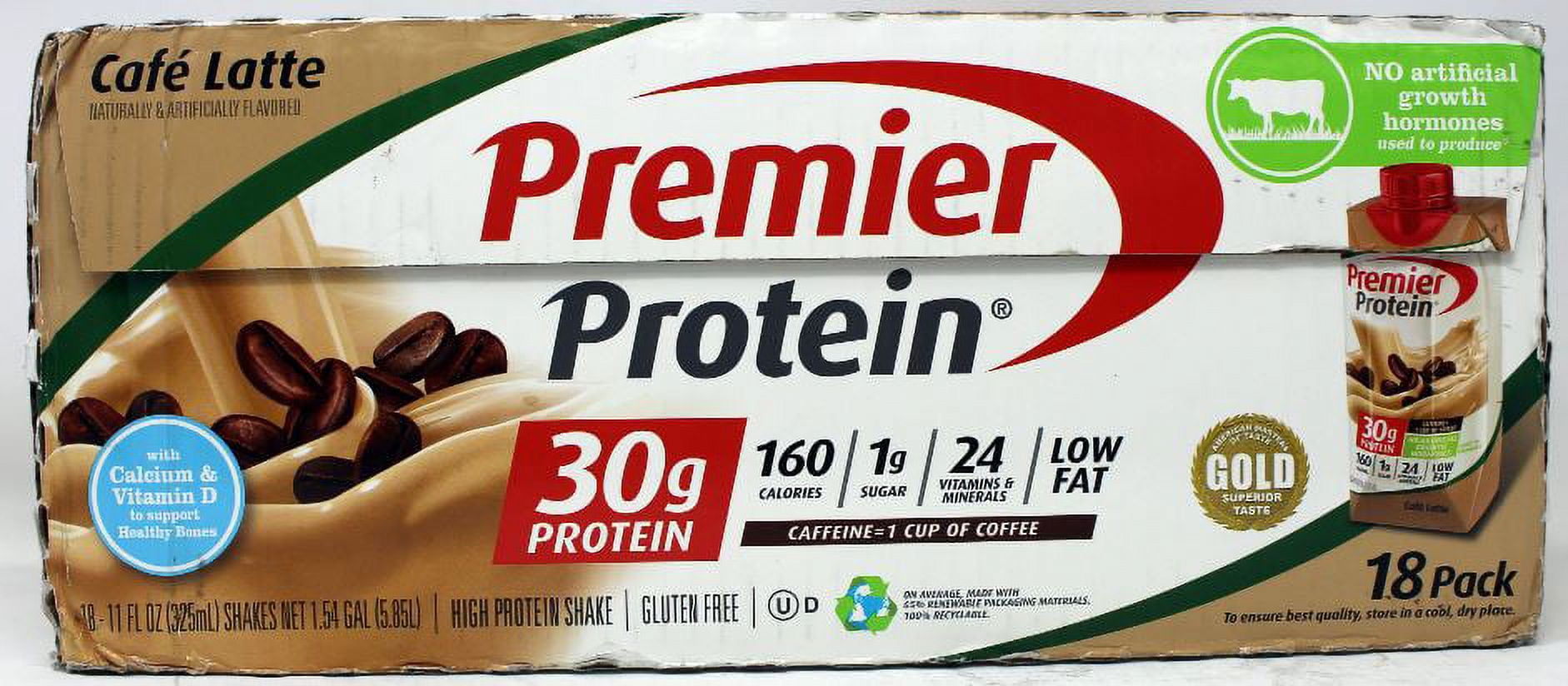 Premier Protein Cafe Latte Shake 30g Protein 18 Pack