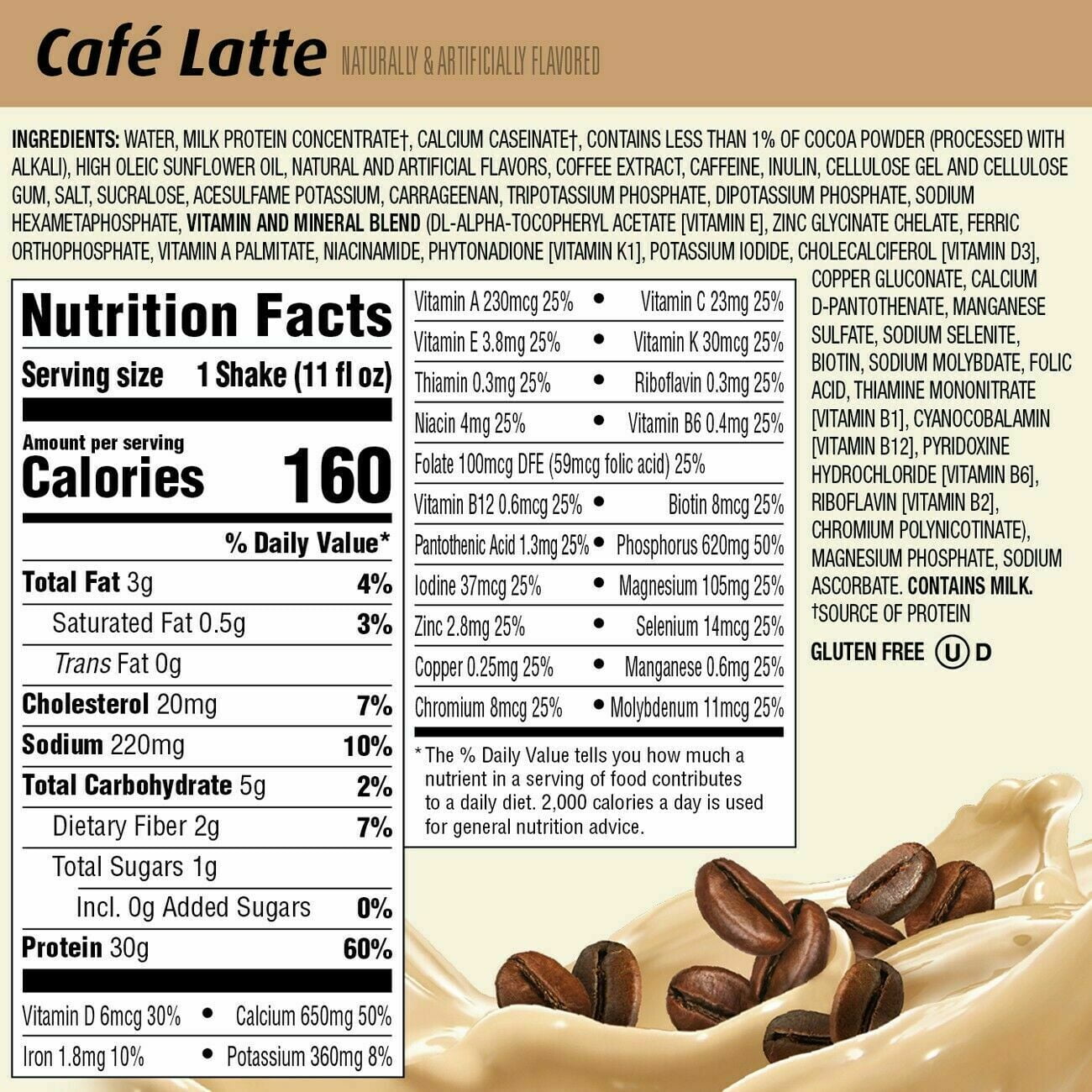 Premier Protein Cafe Latte Shake 30g Protein 18 Pack